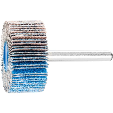 Pferd 1-1/2" x 1" Mounted Flap Wheel - 1/4" Shank - Zirconia Z-COOL - 120 Grit, INOX 45471